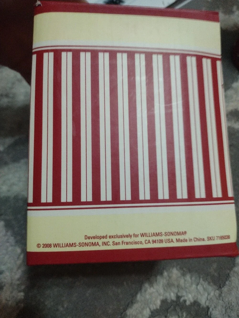 Williams Sonoma Red and Cream Popcorn Salt Shaker
